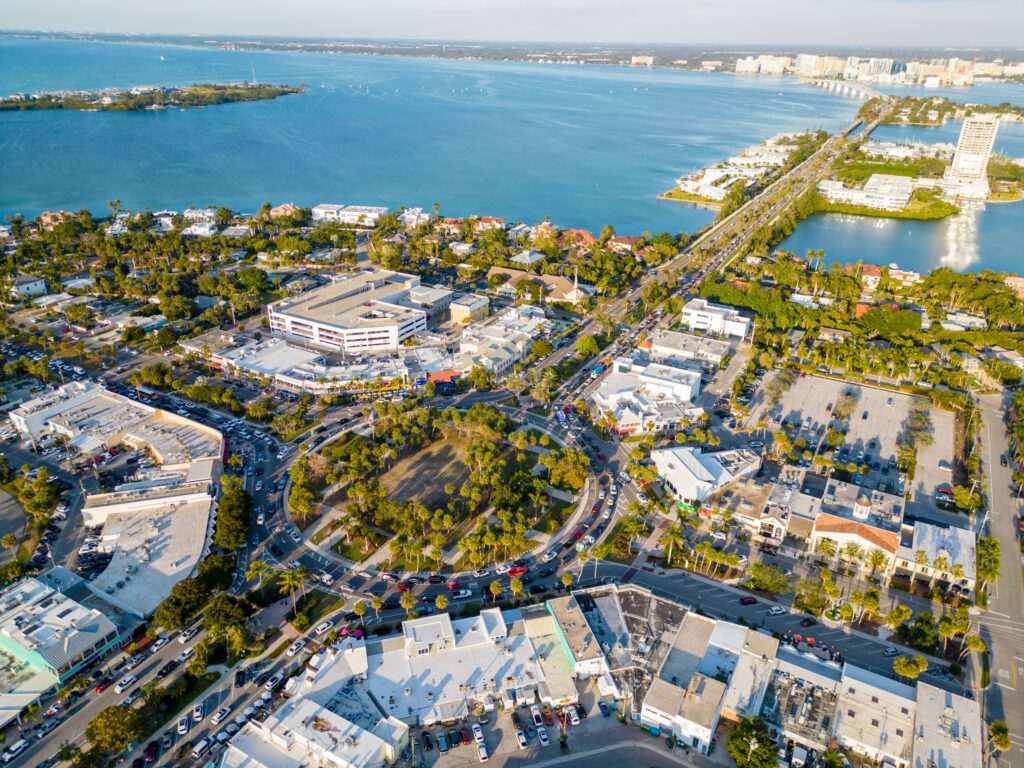 Aerial View of St. Armands Circle | Sarasota, FL