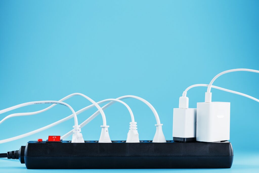 Grab a surge protector when using multiple cords.